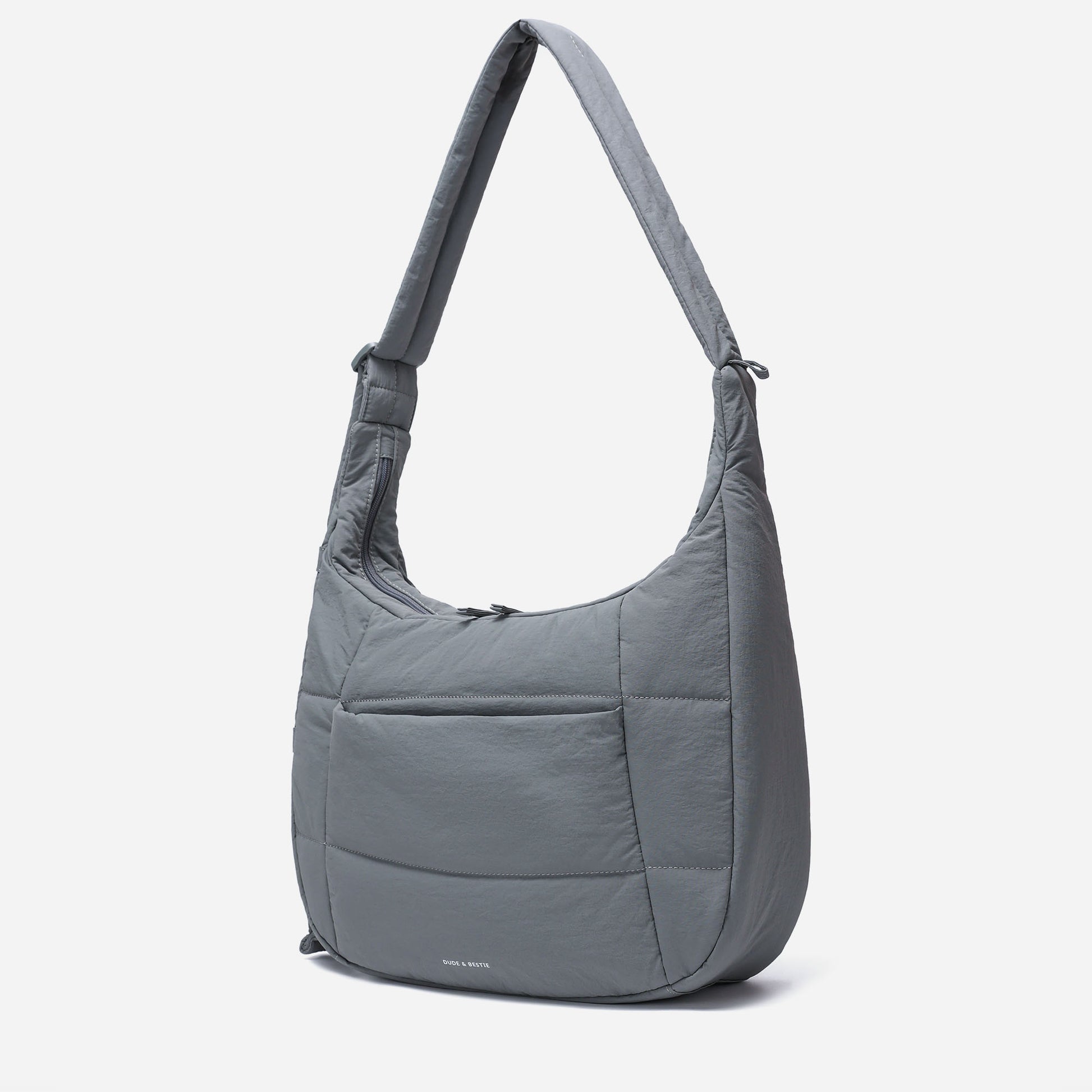 Hobo Puff Crossbody Bag (Cold Gray)
