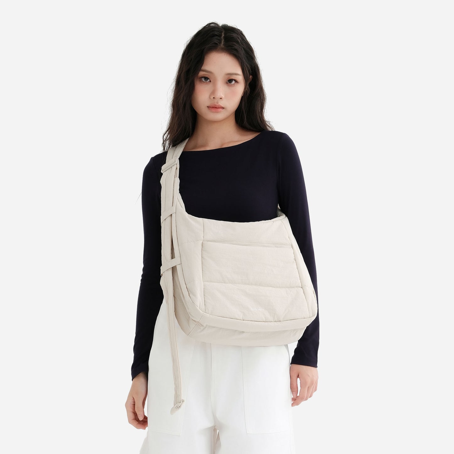 Hobo Puff Crossbody Bag (Milk)