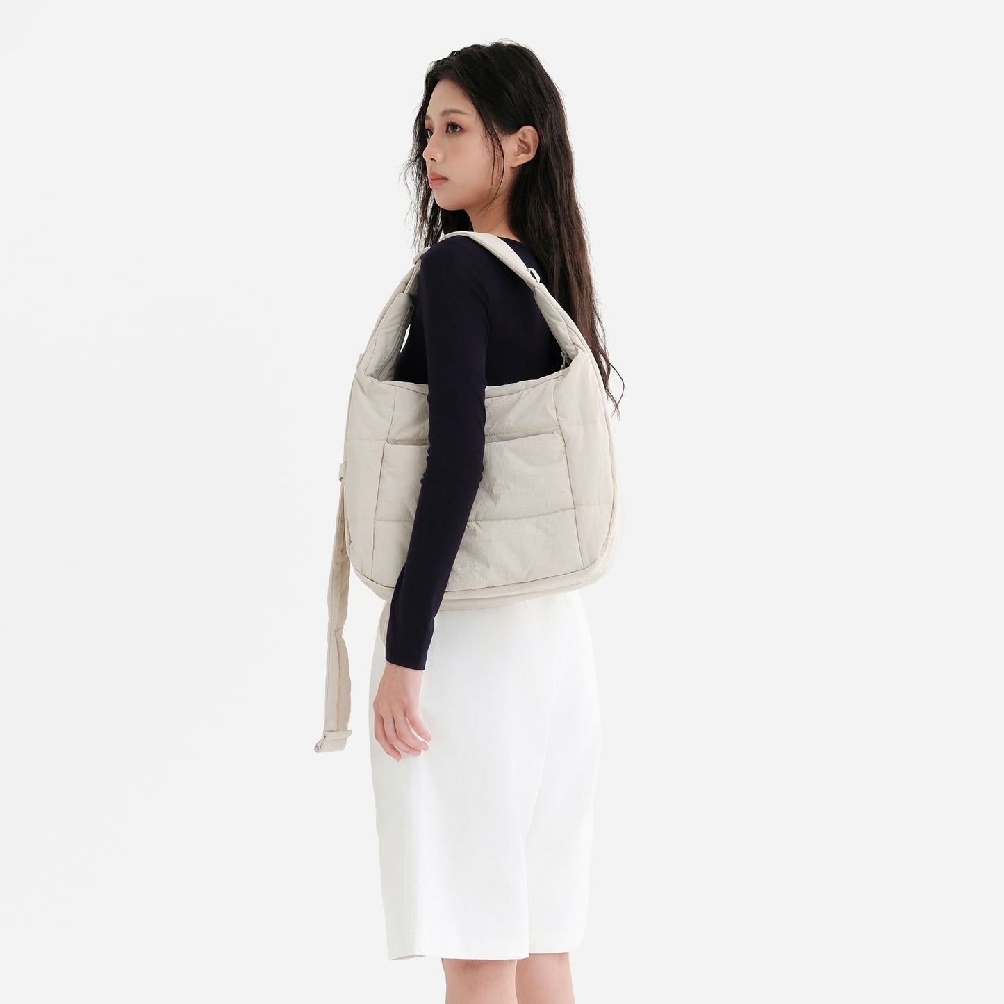 Hobo Puff Crossbody Bag (Milk)
