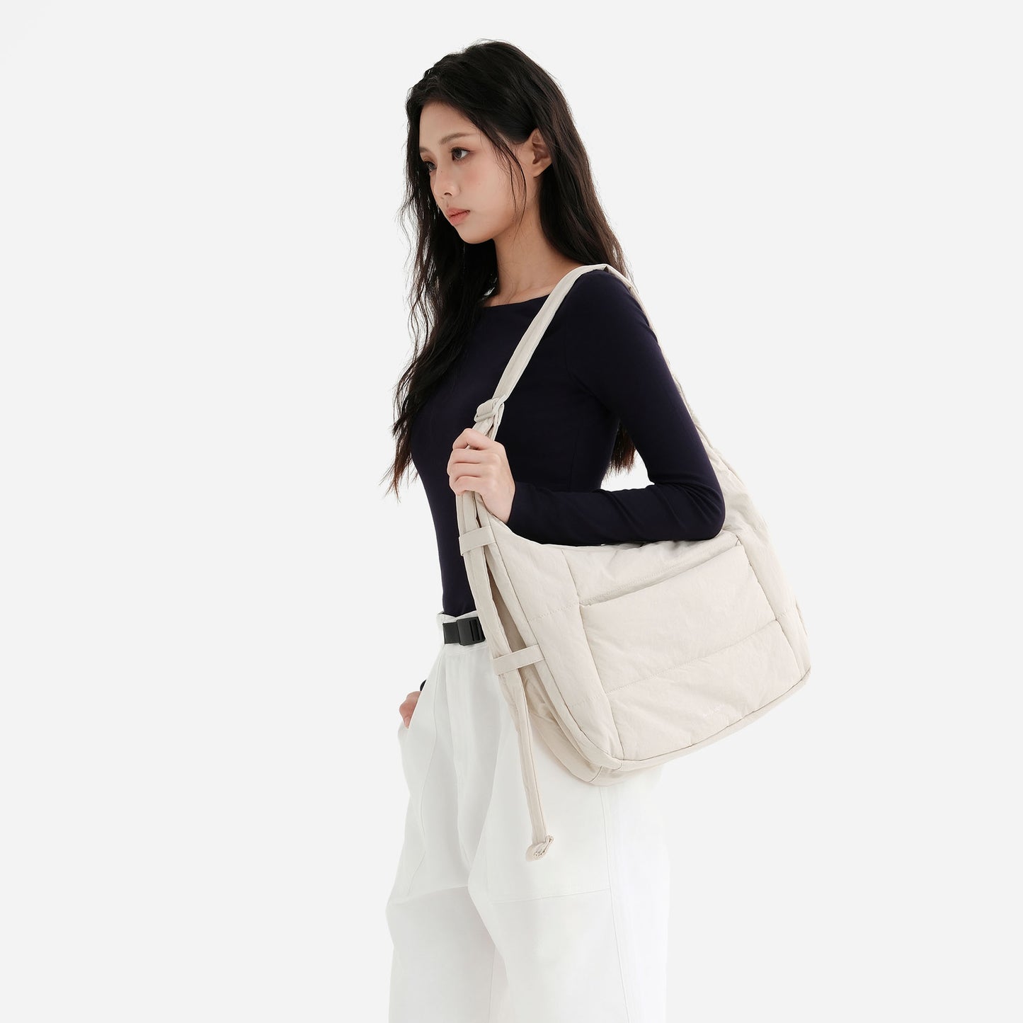 Hobo Puff Crossbody Bag (Milk)