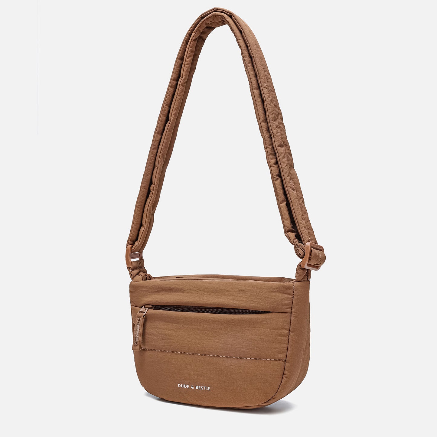Dude & Bestie Small Puff Crossbody Bag (Mocha Brown)