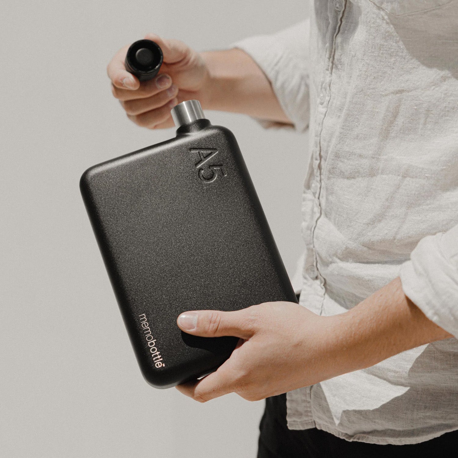 A5 memobottle (Stainless Steel) - Black