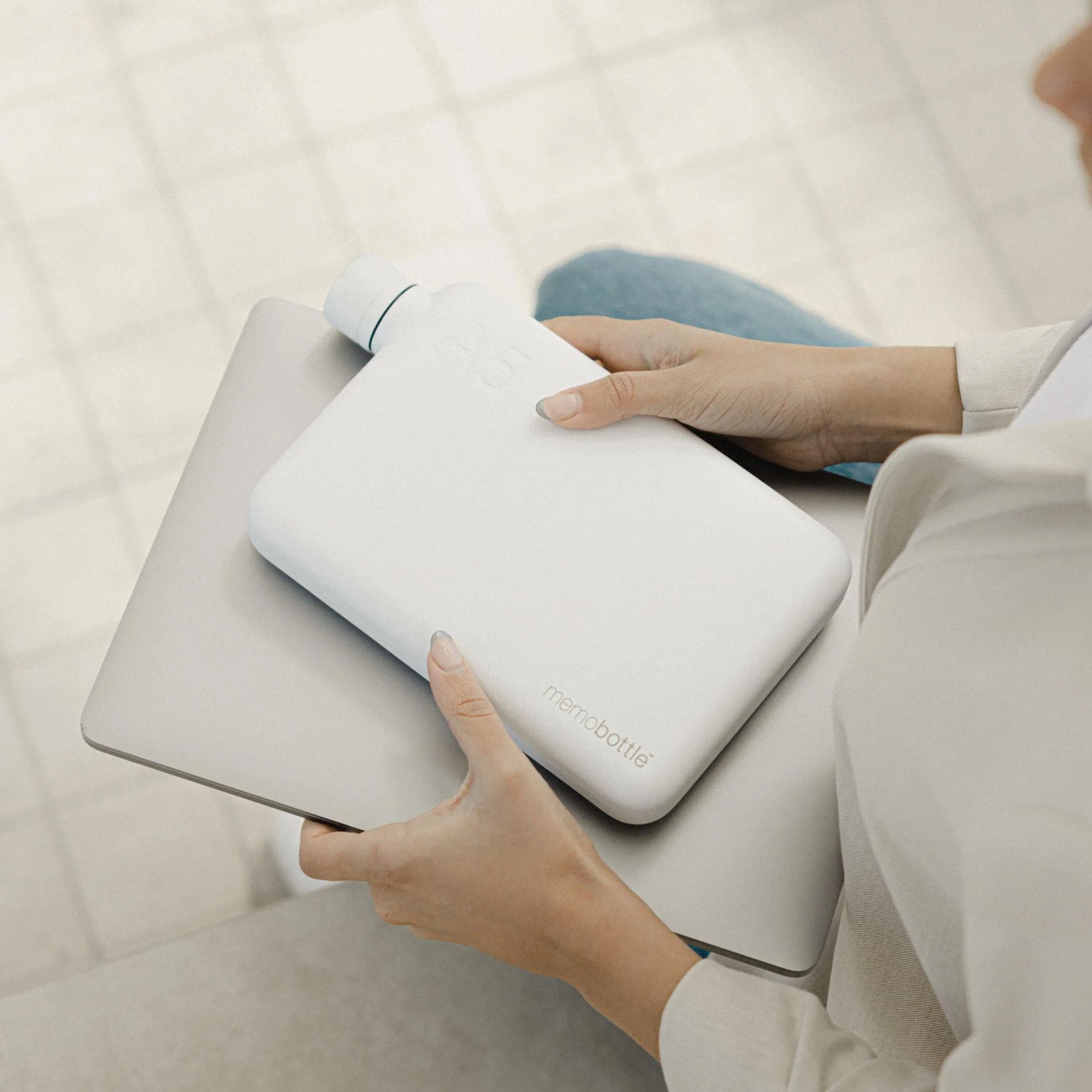 A5 memobottle (Stainless Steel) - White