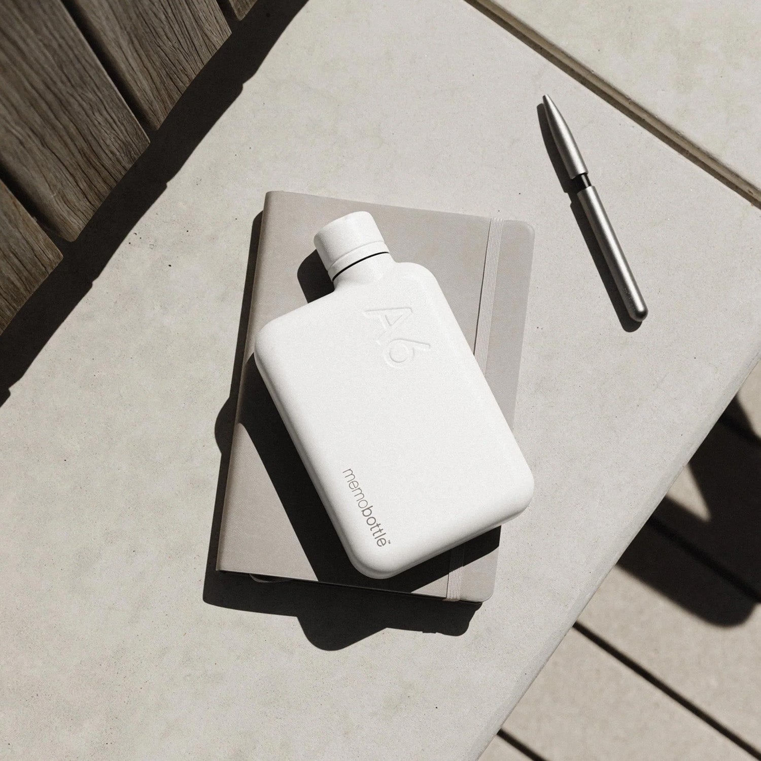 A6 memobottle (Stainless Steel) - White