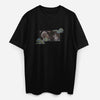 Fuiji Raijin Nishijin-ori Embroidery T-shirt Black Color
