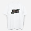 Fuiji Raijin Nishijin-ori Embroidery White Color T-shirt