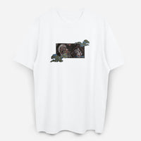 Fuiji Raijin Nishijin-ori Embroidery White Color T-shirt