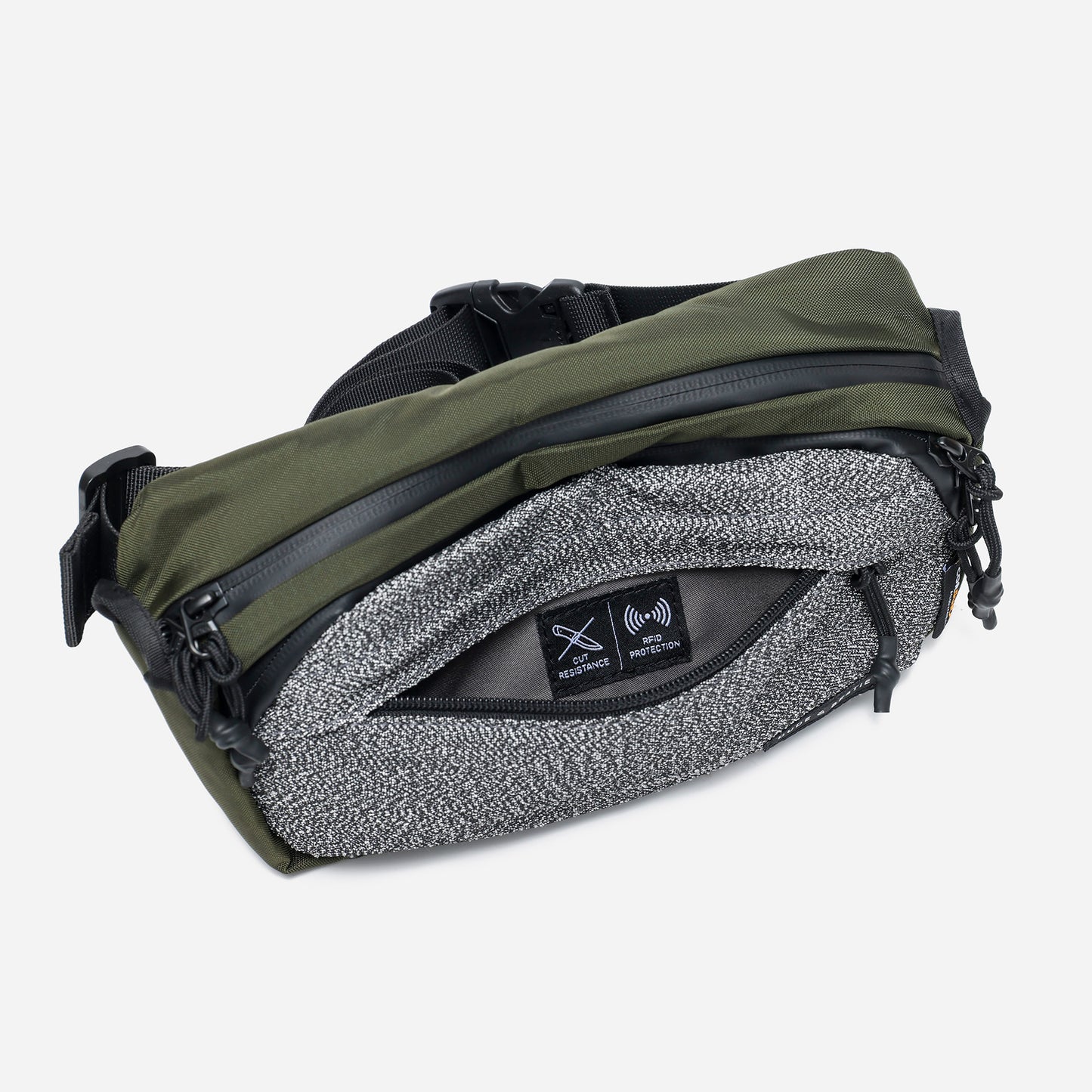 Anti-Theft Slash-Proof RFID Guard Sling Bag - Green Color