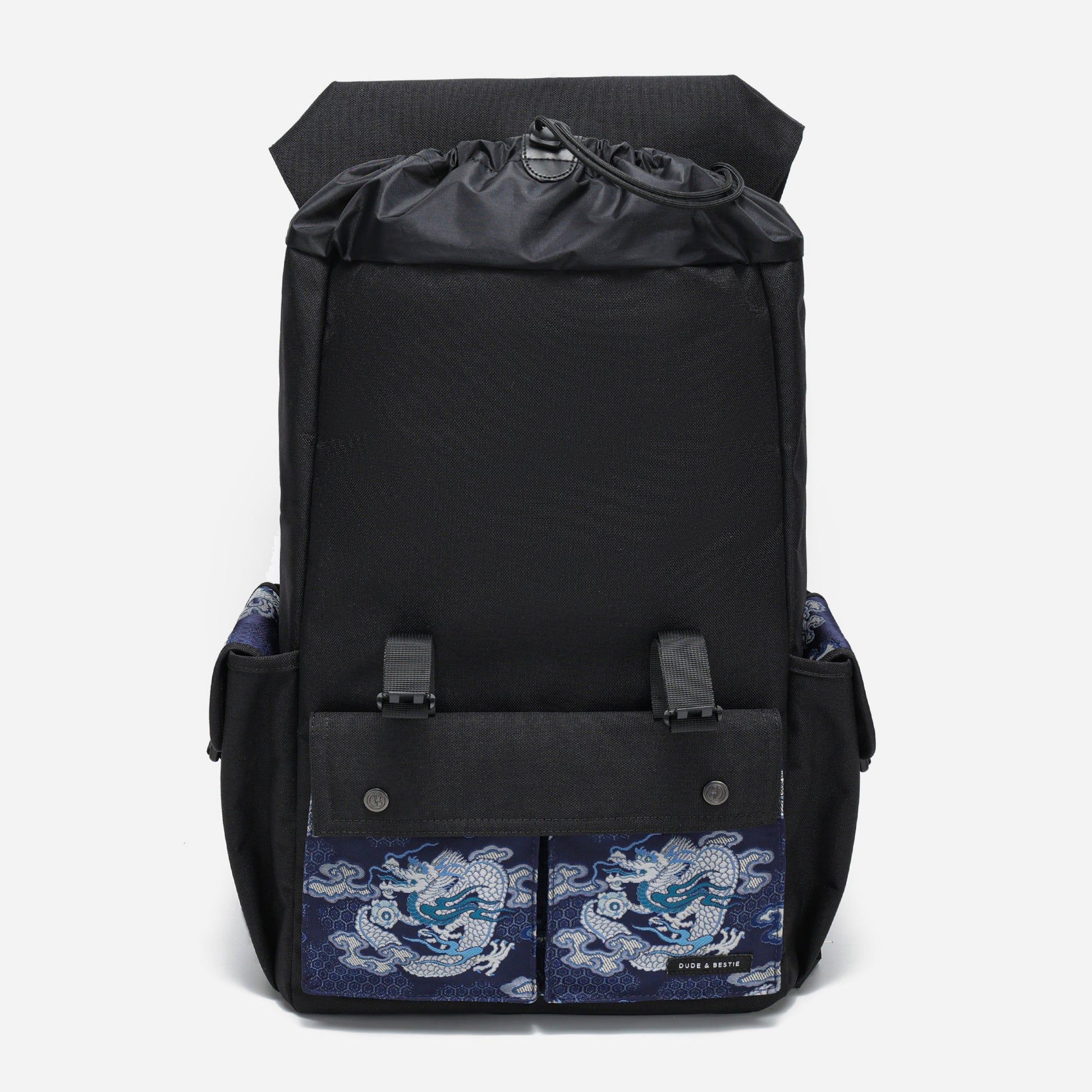 Dude & Bestie Predatir Backpack with Nishijin'ori in Ganryu Dragon Pattern compartment