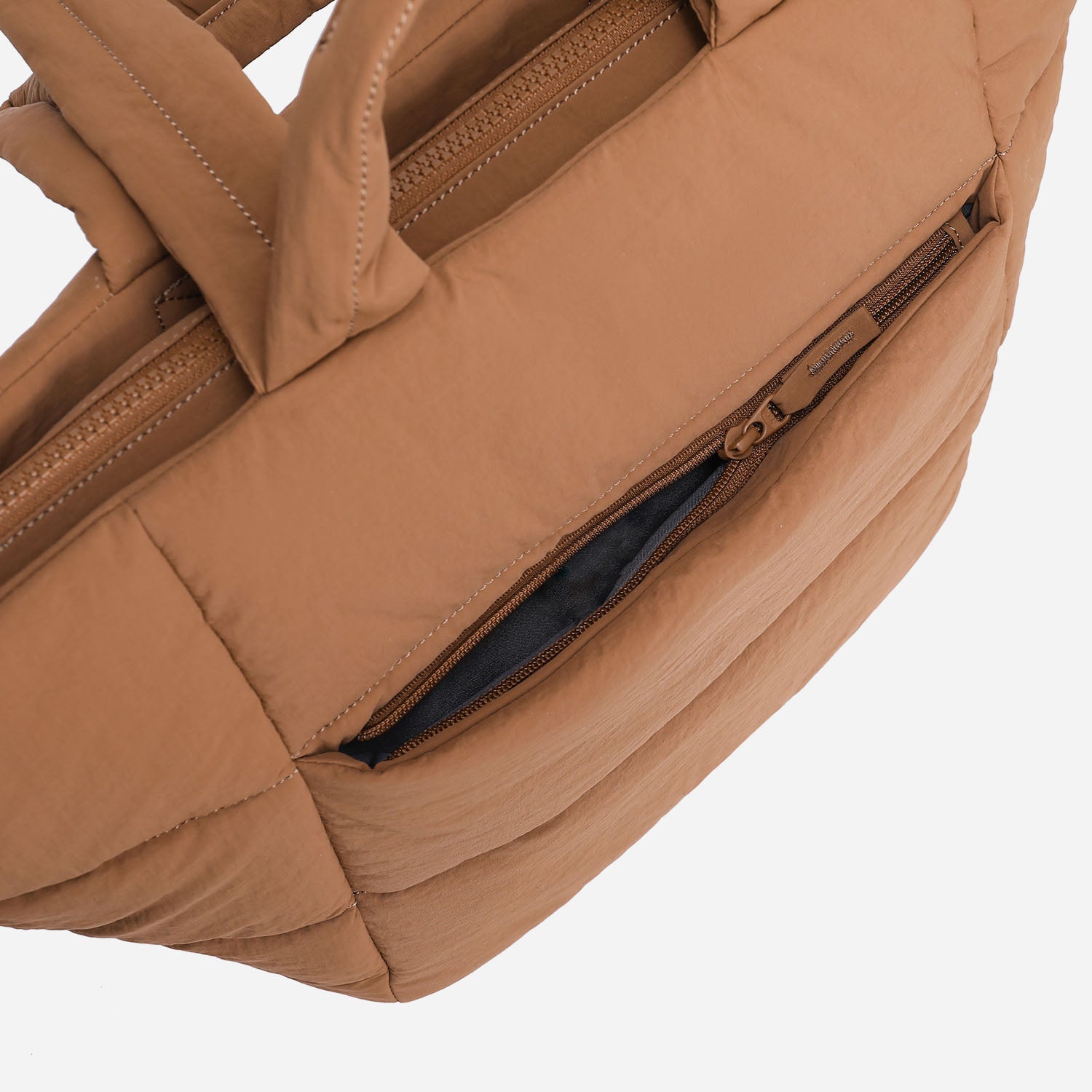 Puff Tote Bag Dude & Bestie (Mocha Brown)