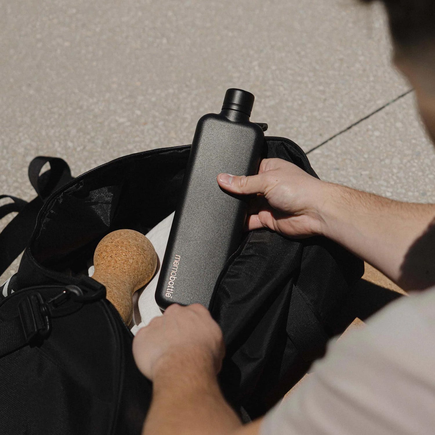 Slim memobottle (Stainless Steel) - Black