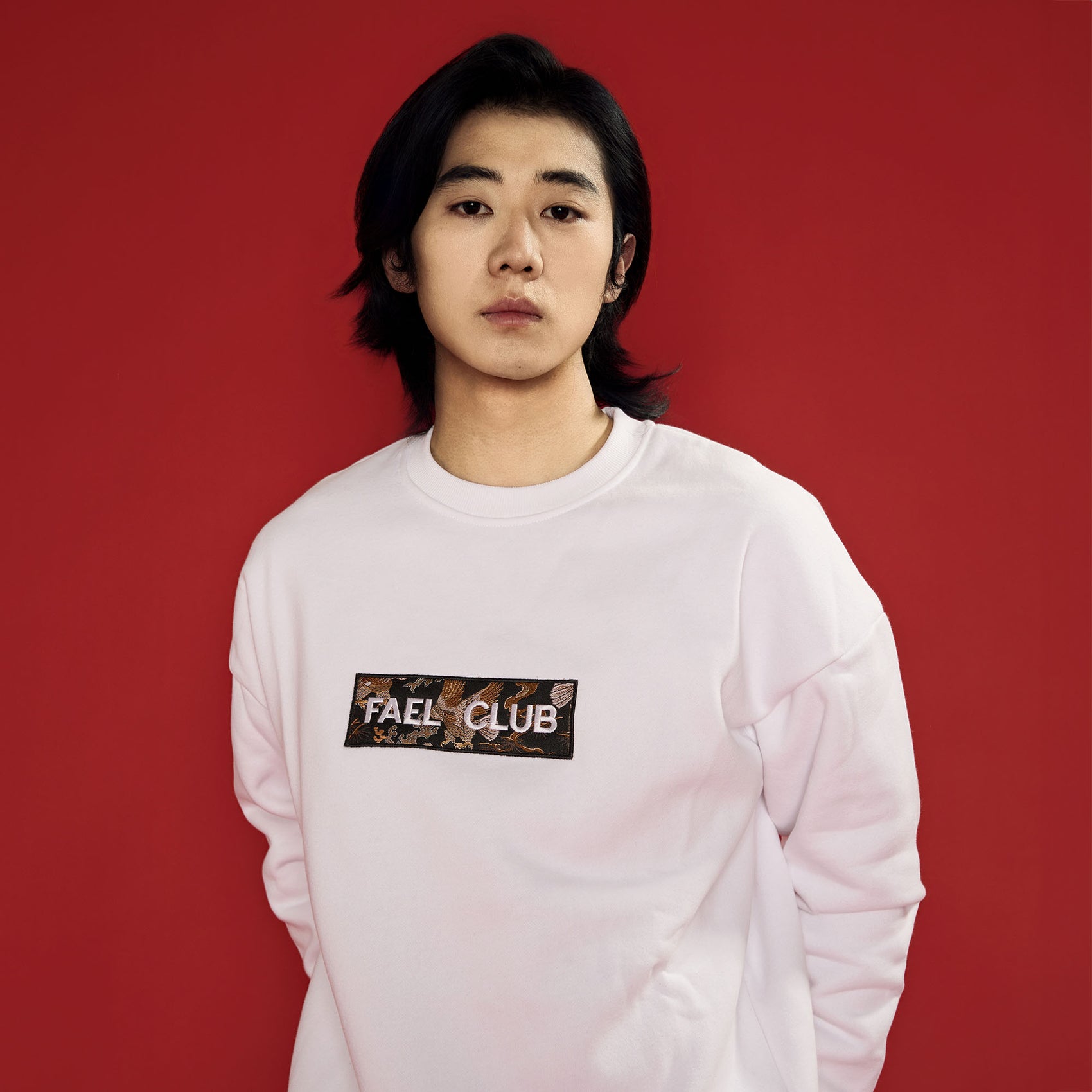 Swathshirt with Box Logo - Majestic Eagle Sweatshirts Dude & Bestie (White)