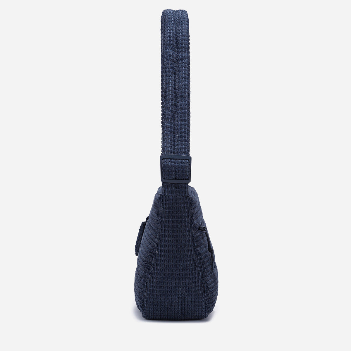 A dark navy blue woven Corduroy Puff shoulder bag by Dude & Bestie Winter 2026