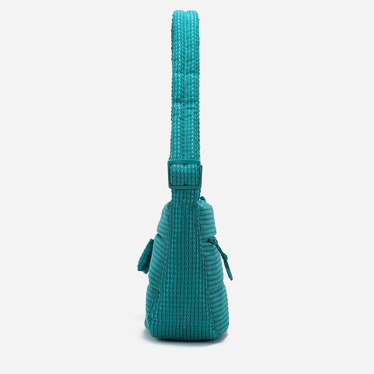 A teal color woven Corduroy Puff shoulder bag by Dude & Bestie Winter 2026