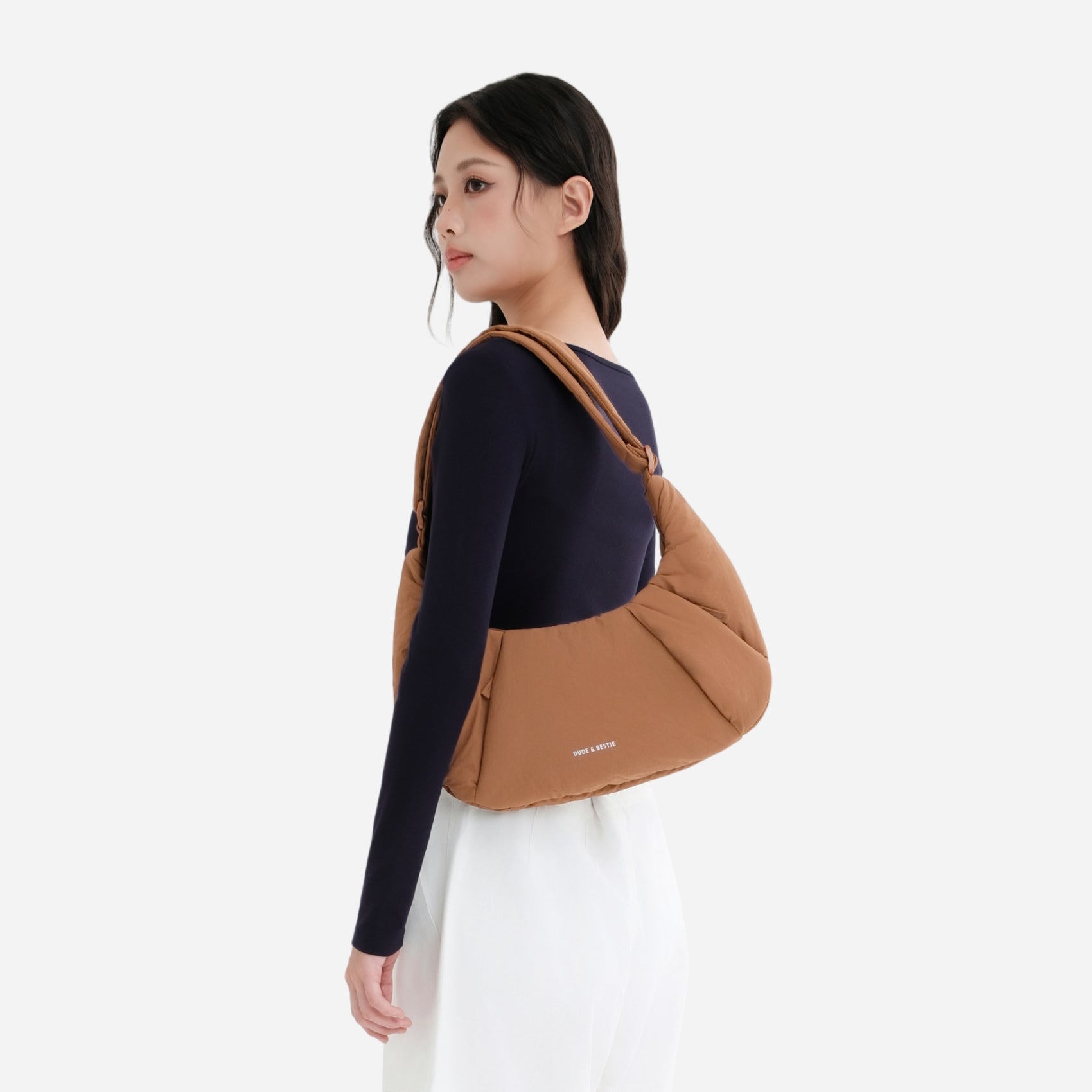 Puff Croissant Bag (Mocha Brown)