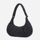 Dude & Bestie Puff Croissant Women Crossbody Shoulder Bag in black