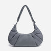 Dude & Bestie puffer-style Croissant Shoulder Bag in Cold Gray