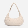 Dude & Bestie Puff Croissant Women Crossbody Shoulder Bag in Milk