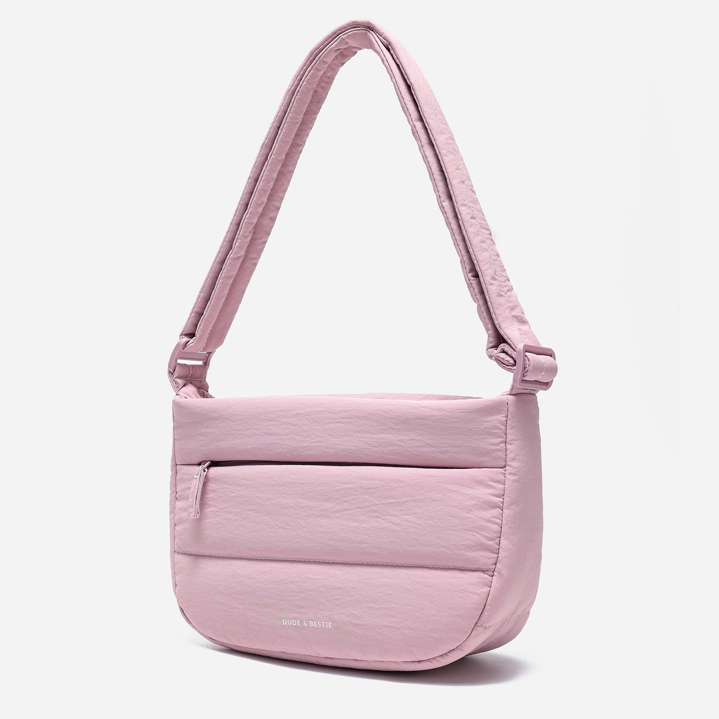 Dude & Bestie Puff Crossbody Bag in Baby Pink