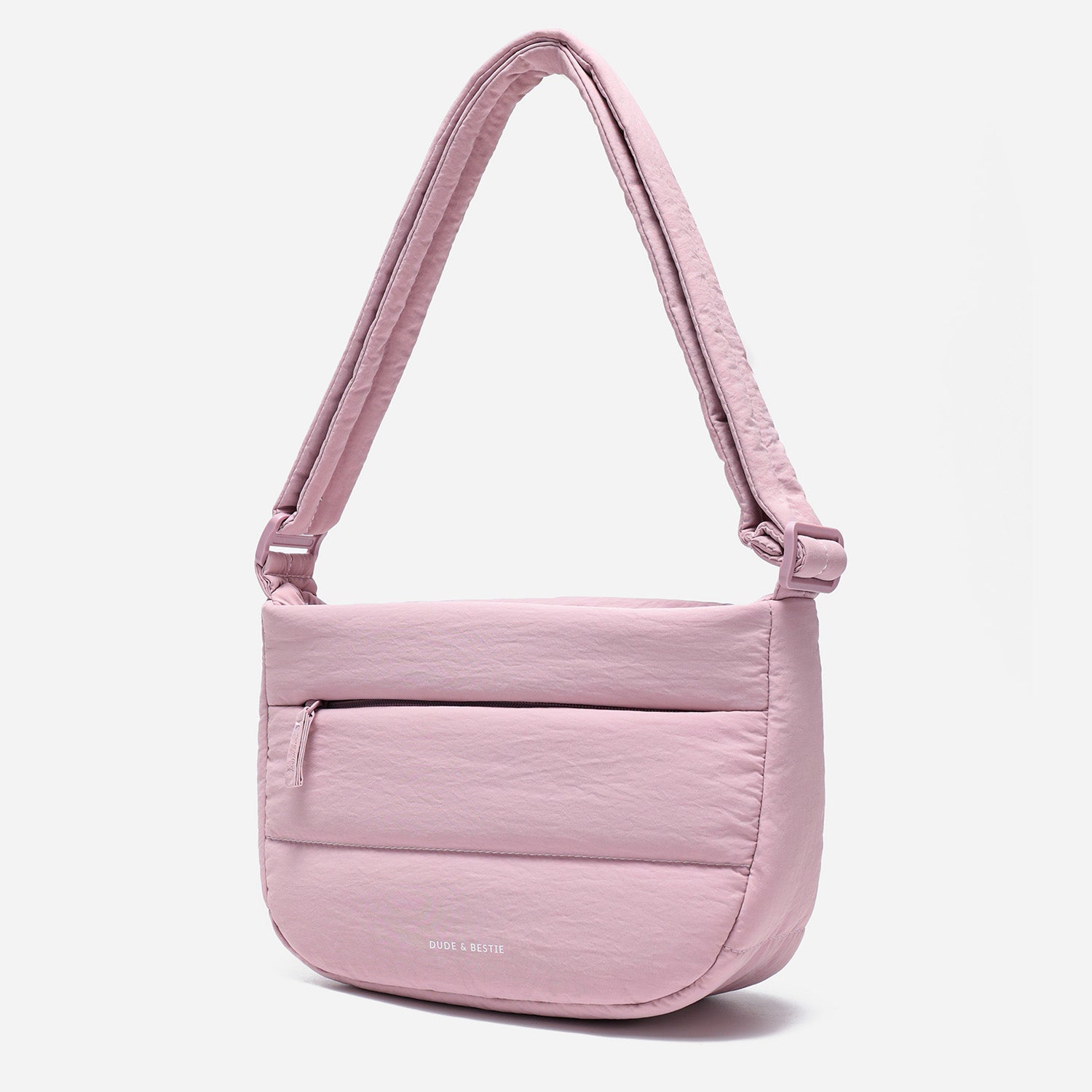 Dude & Bestie Puff Crossbody Bag in Baby Pink