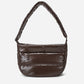 Dude & Bestie Puff Crossbody Bag Polish Series in Glossy Brown Color