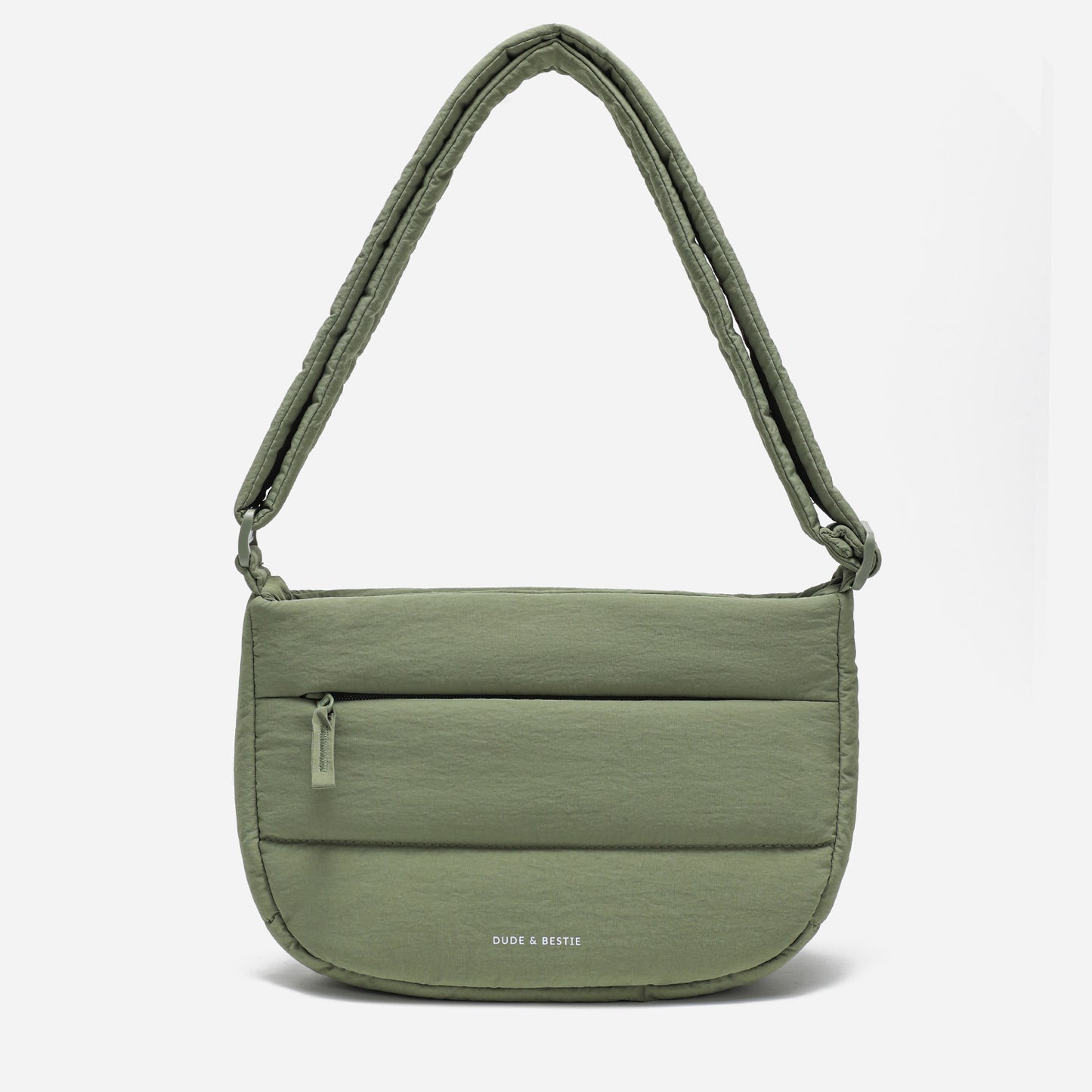 Dude & Bestie Puff Crossbody Bag in Khaki Green