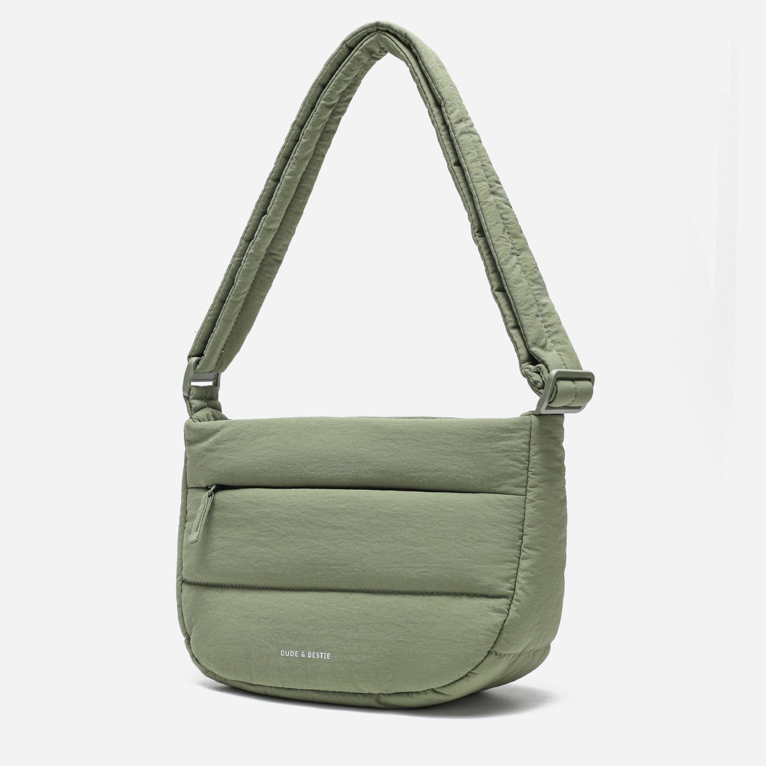Dude & Bestie Puff Crossbody Bag in Khaki Green