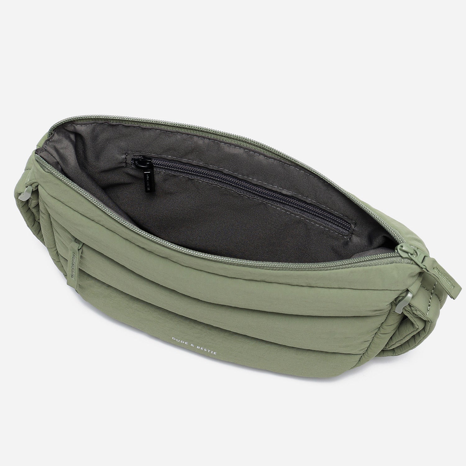 Dude & Bestie Puff Crossbody Bag in Khaki Green