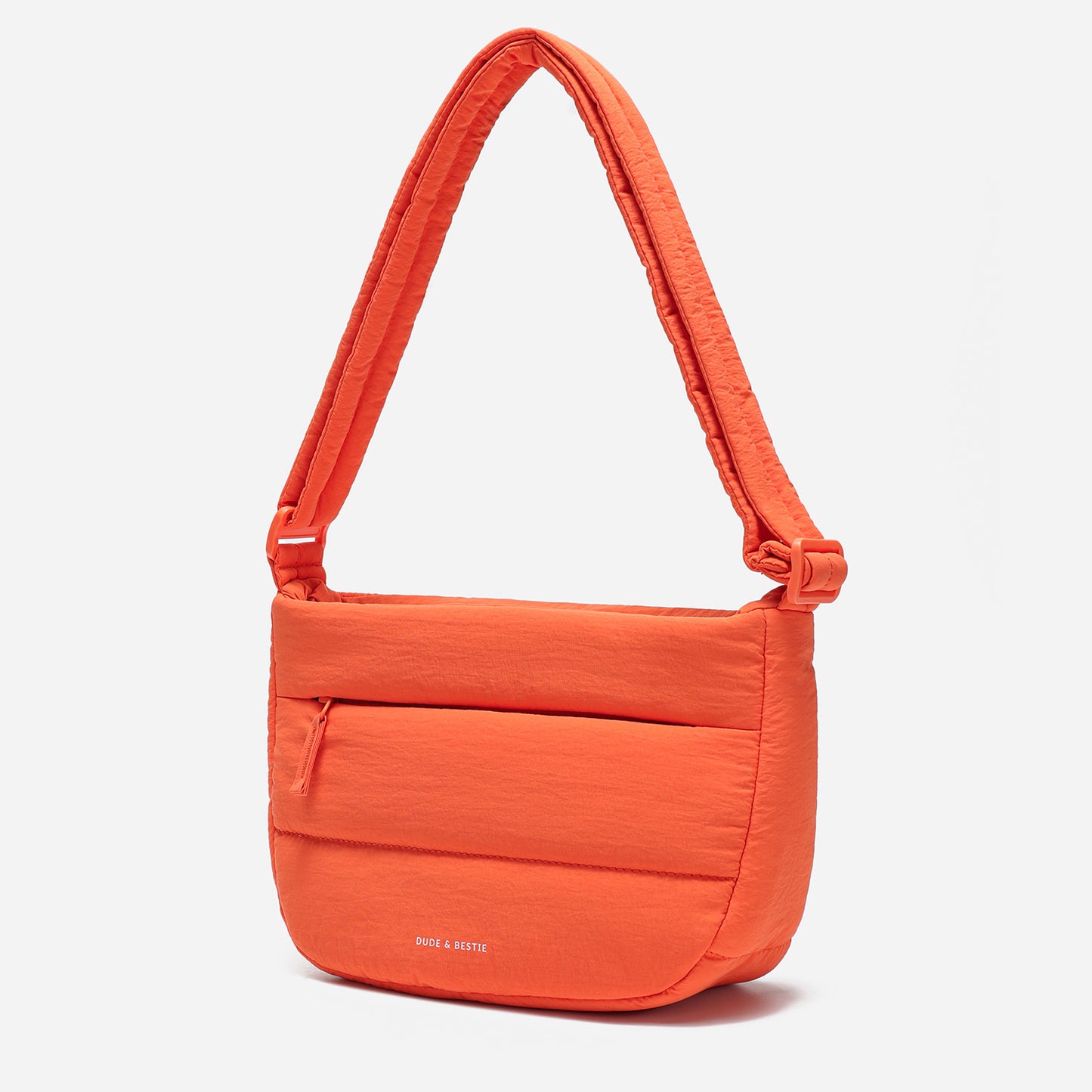 Dude & Bestie Puff Crossbody Bag in Bright Orange