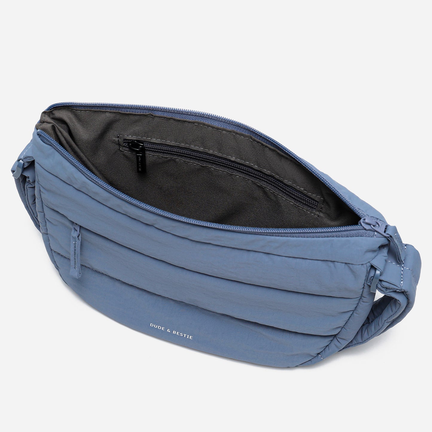Dude & Bestie Puff Crossbody Bag in Slate Blue