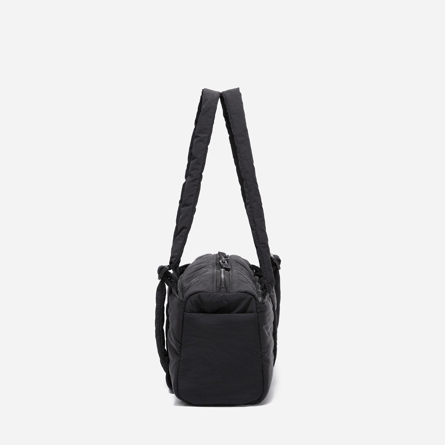 Dude & Bestie Puff Roll Baguette Bag in Black Color