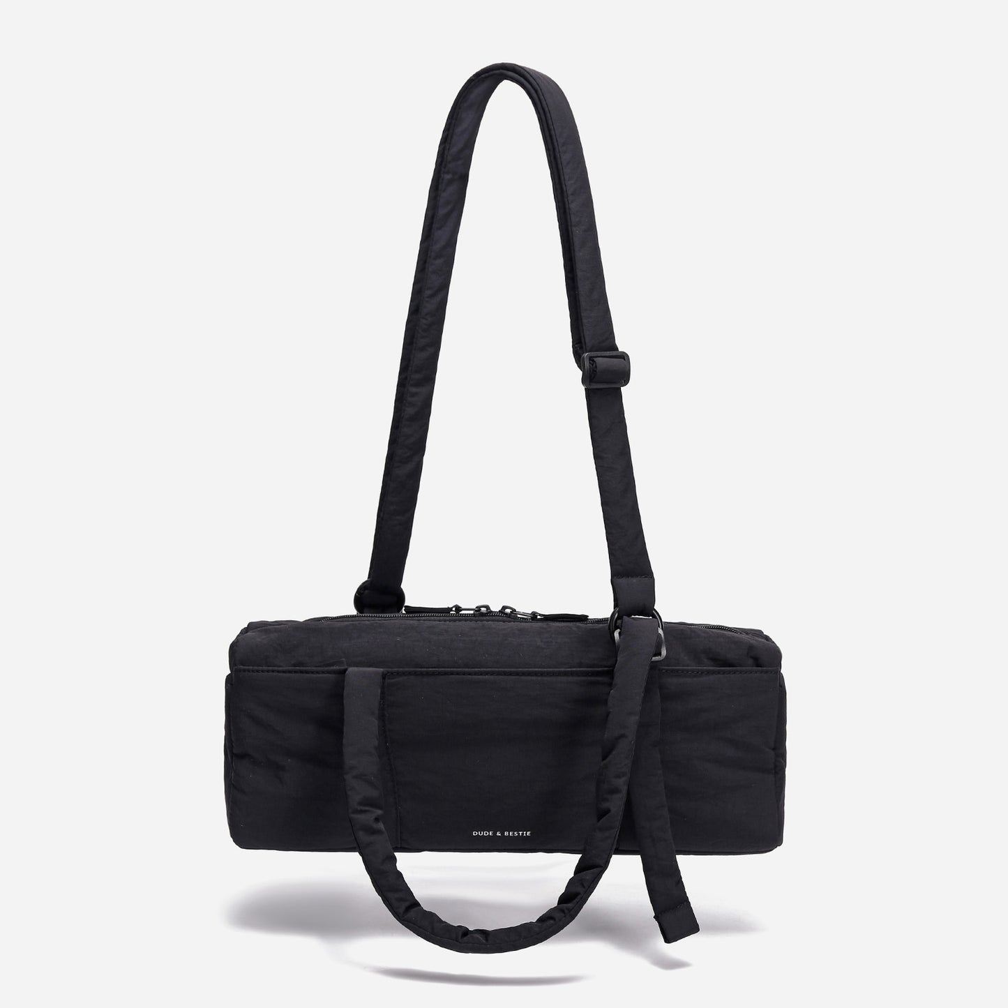 Dude & Bestie Puff Roll Baguette Bag in Black Color