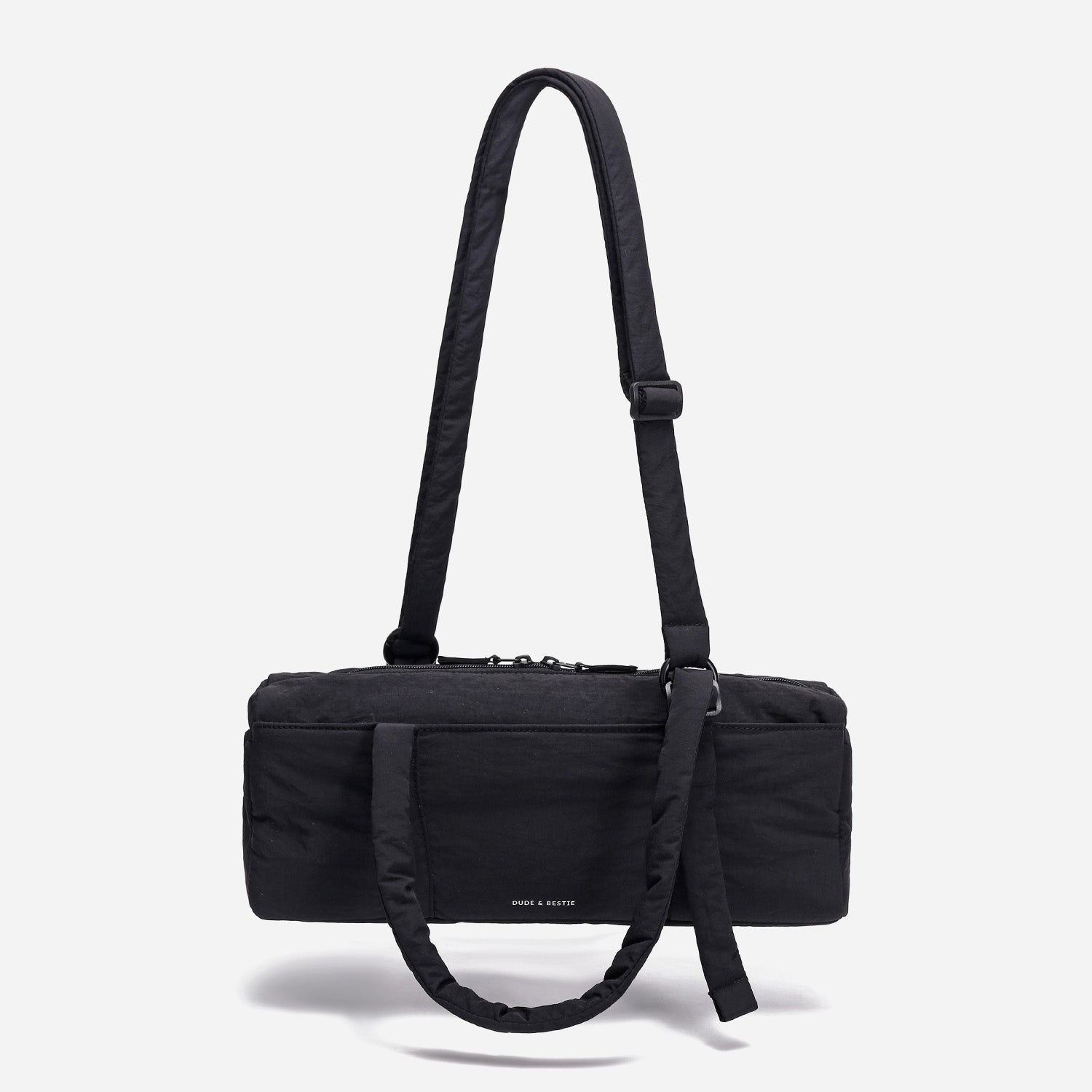 Dude & Bestie Puff Roll Baguette Bag in Black Color
