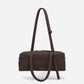 Dude & Bestie Puff Roll Baguette Bag in Choco Brown Color
