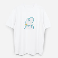 Dude & Bestie x Shuku Gotcha Embroidery  T-Shirt White Color
