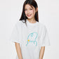 Dude & Bestie x Shuku Gotcha Embroidery  T-Shirt White Color