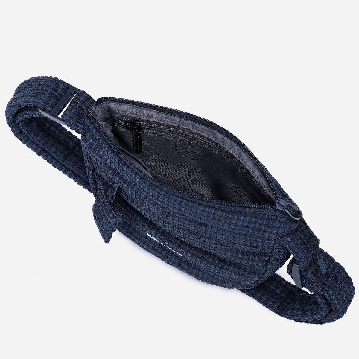A Dark Navy woven corduroy shoulder bag by Dude & Bestie Winter 2026 Series