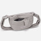 A light dove gray woven corduroy shoulder bag by Dude & Bestie Winter 2026 Series