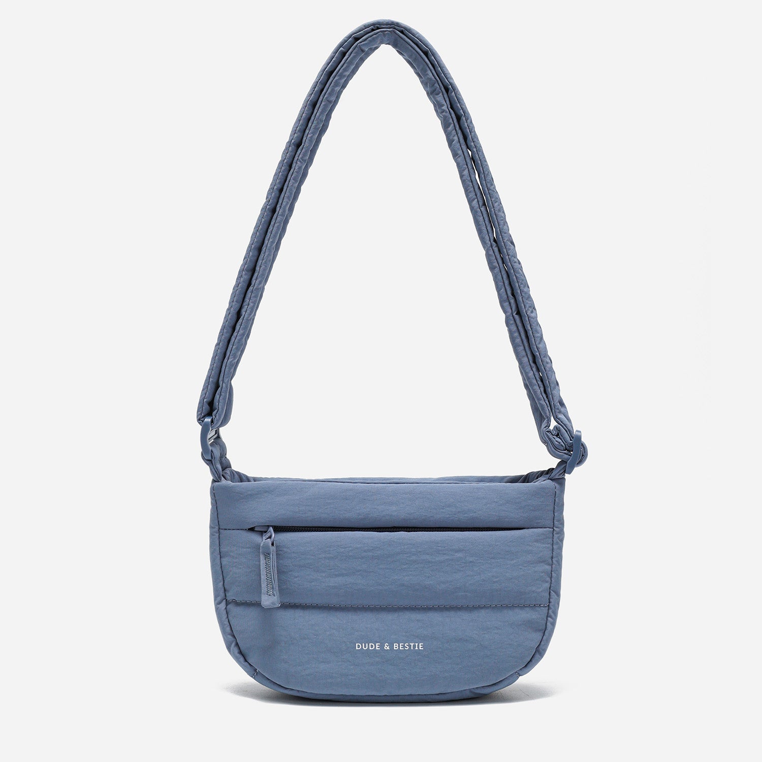 Dude & Bestie Small Puff Crossbody Bag in Slate Blue