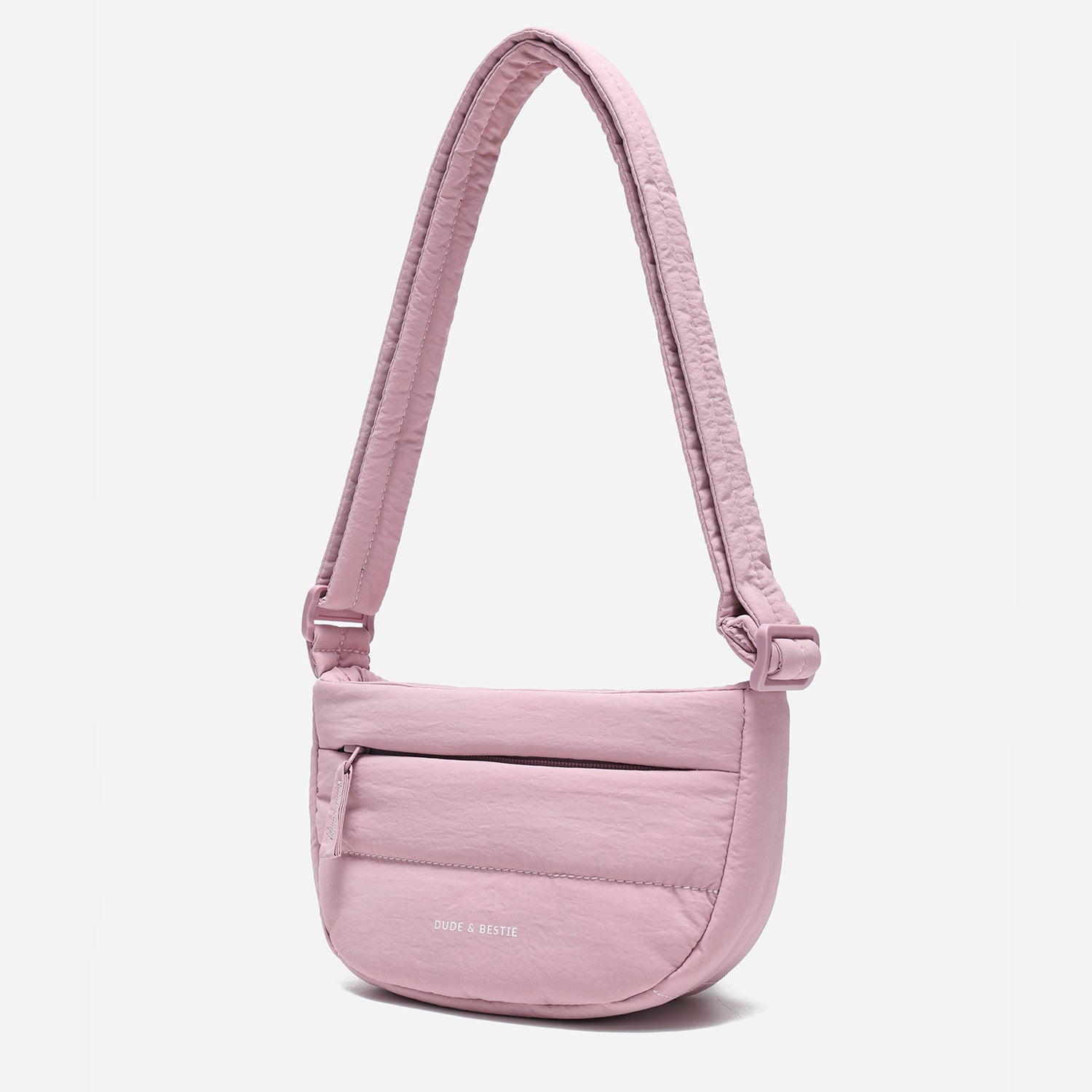Dude & Bestie Small Puff Crossbody Bag in Baby Pink