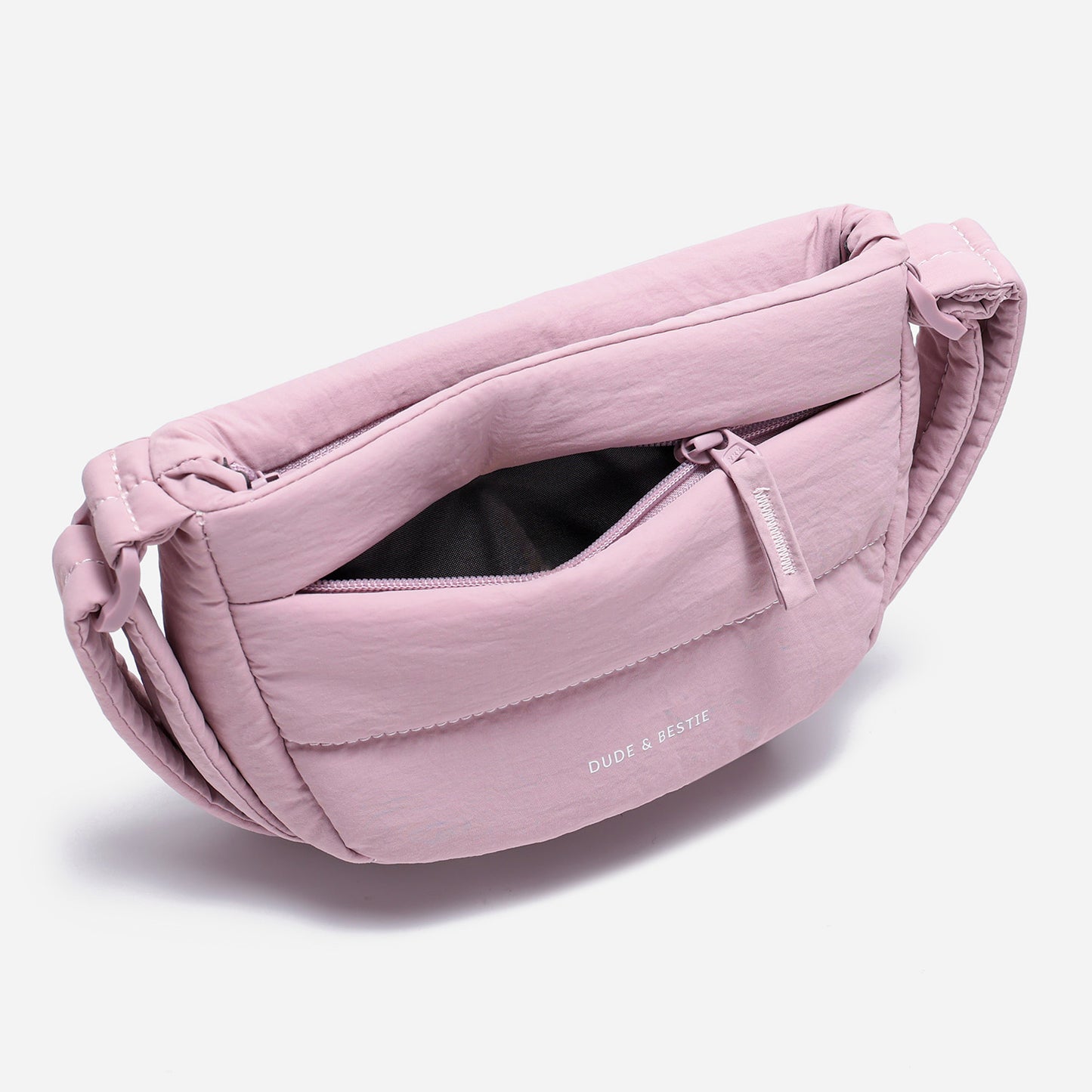 Dude & Bestie Small Puff Crossbody Bag in Baby Pink