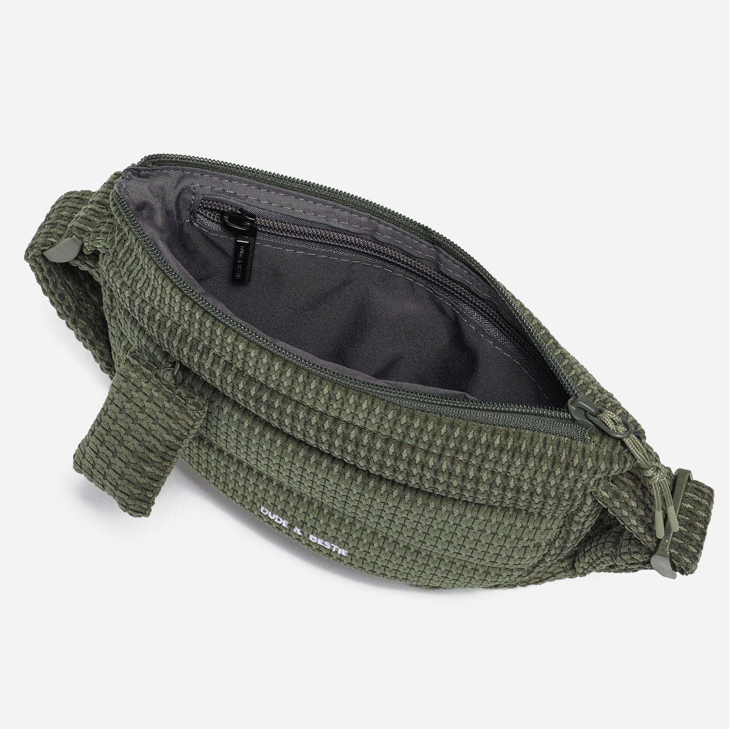 Small Puff Corduroy Crossbody Bag (Moss Green)