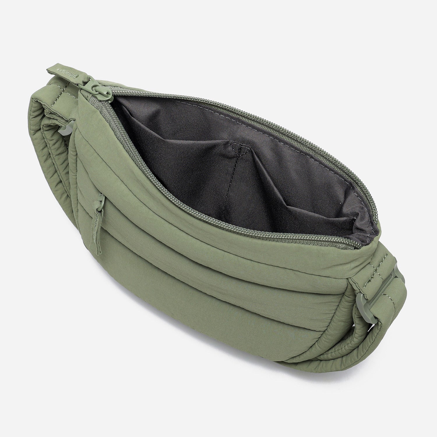 Dude & Bestie Small Puff Crossbody Bag in Khaki Green