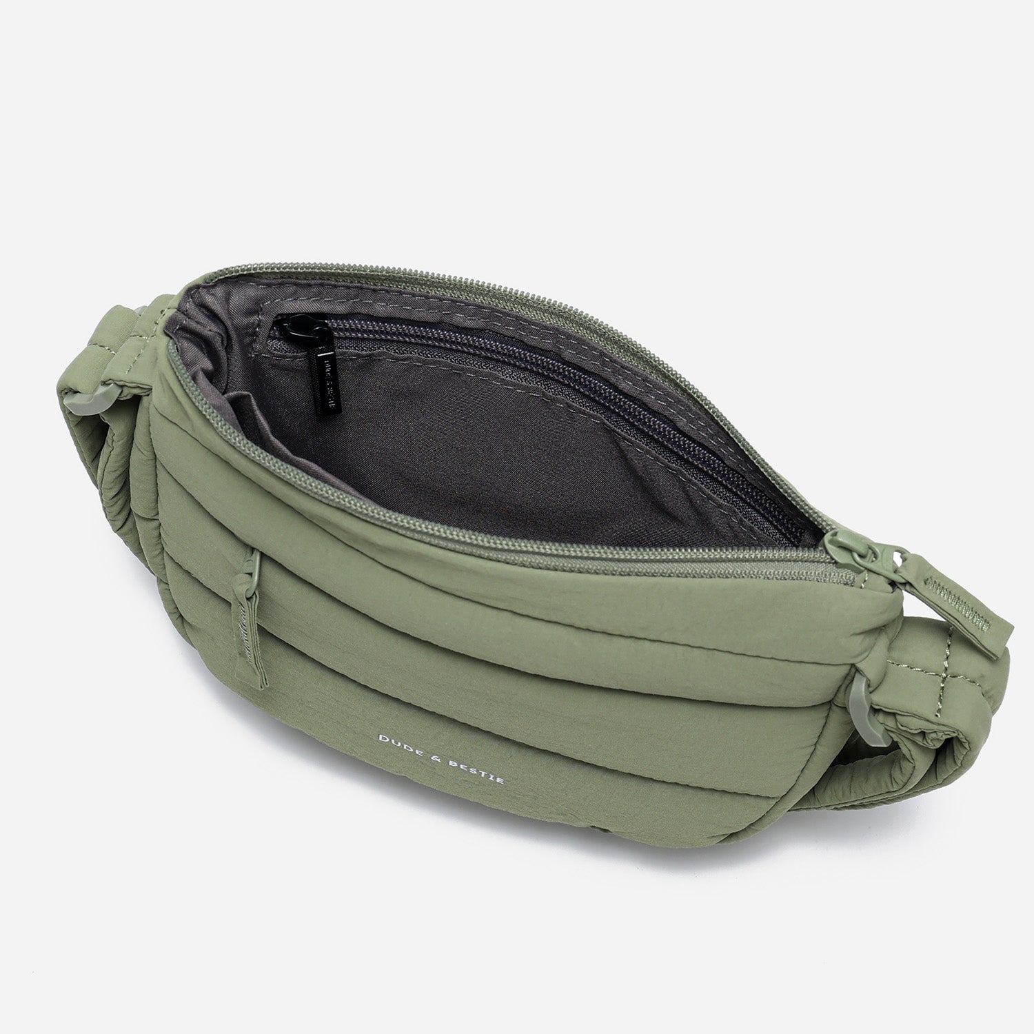 Dude & Bestie Small Puff Crossbody Bag in Khaki Green