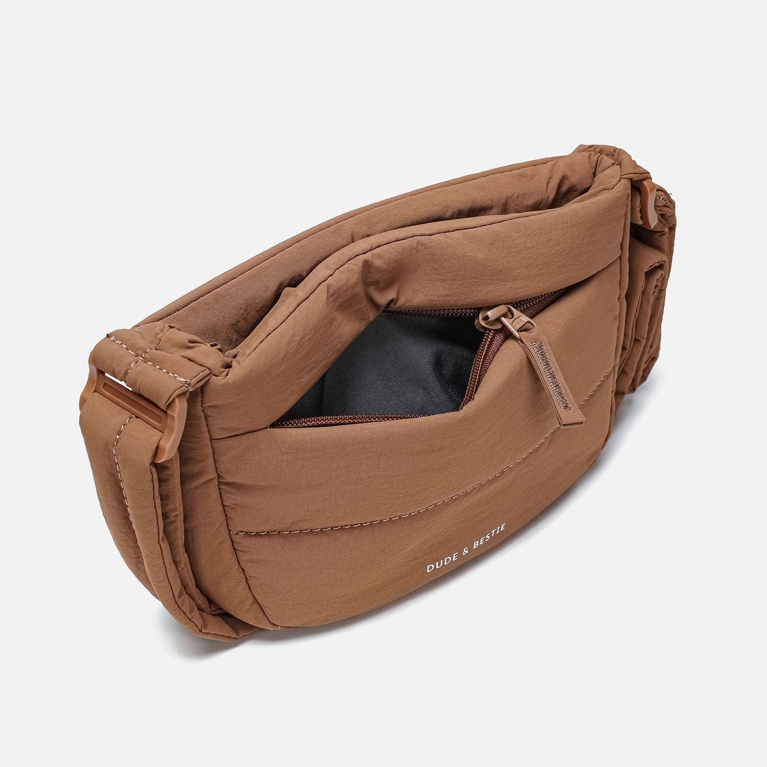 Dude & Bestie Small Puff Crossbody Bag (Mocha Brown)