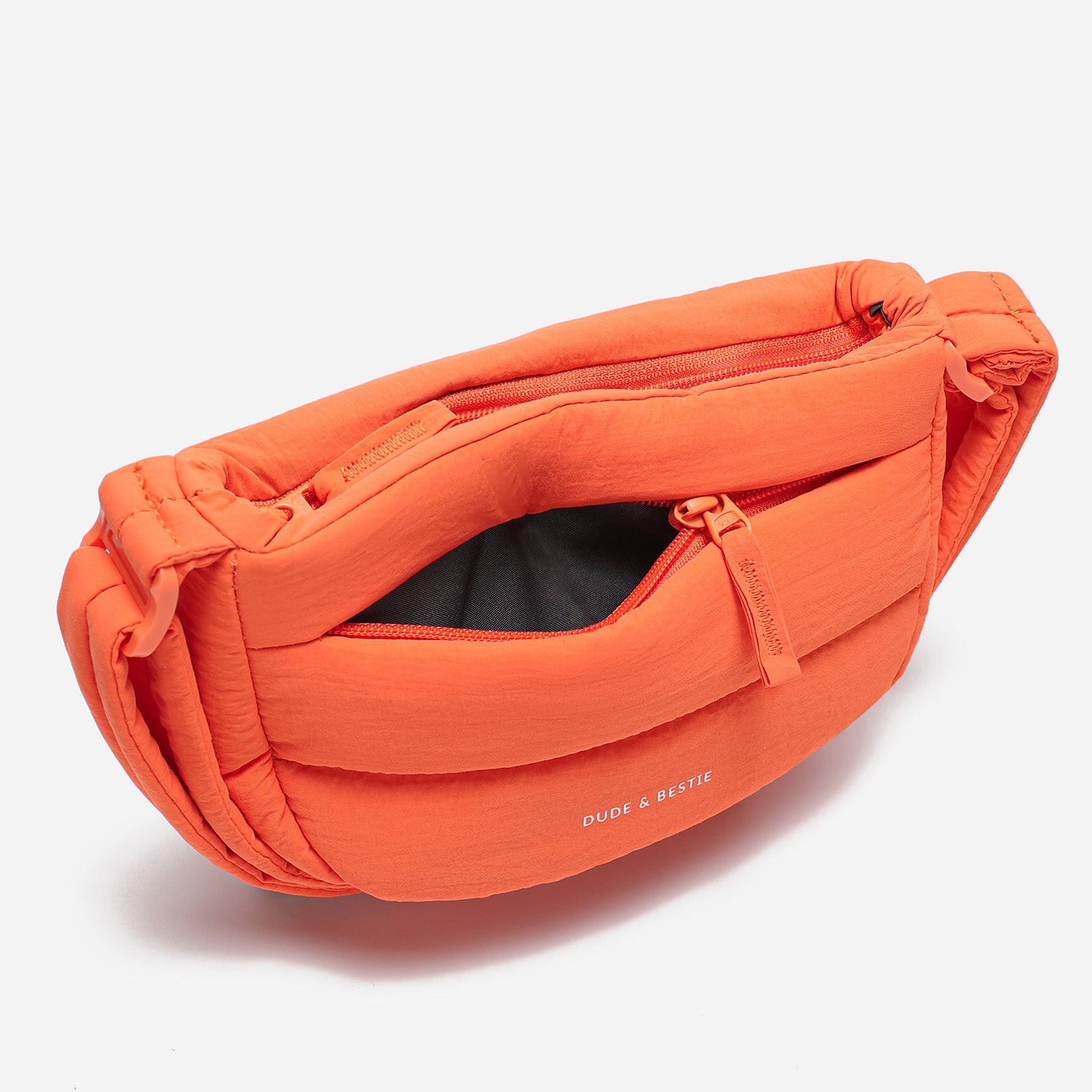 Dude & Bestie Small Puff Crossbody Bag in Bright Orange