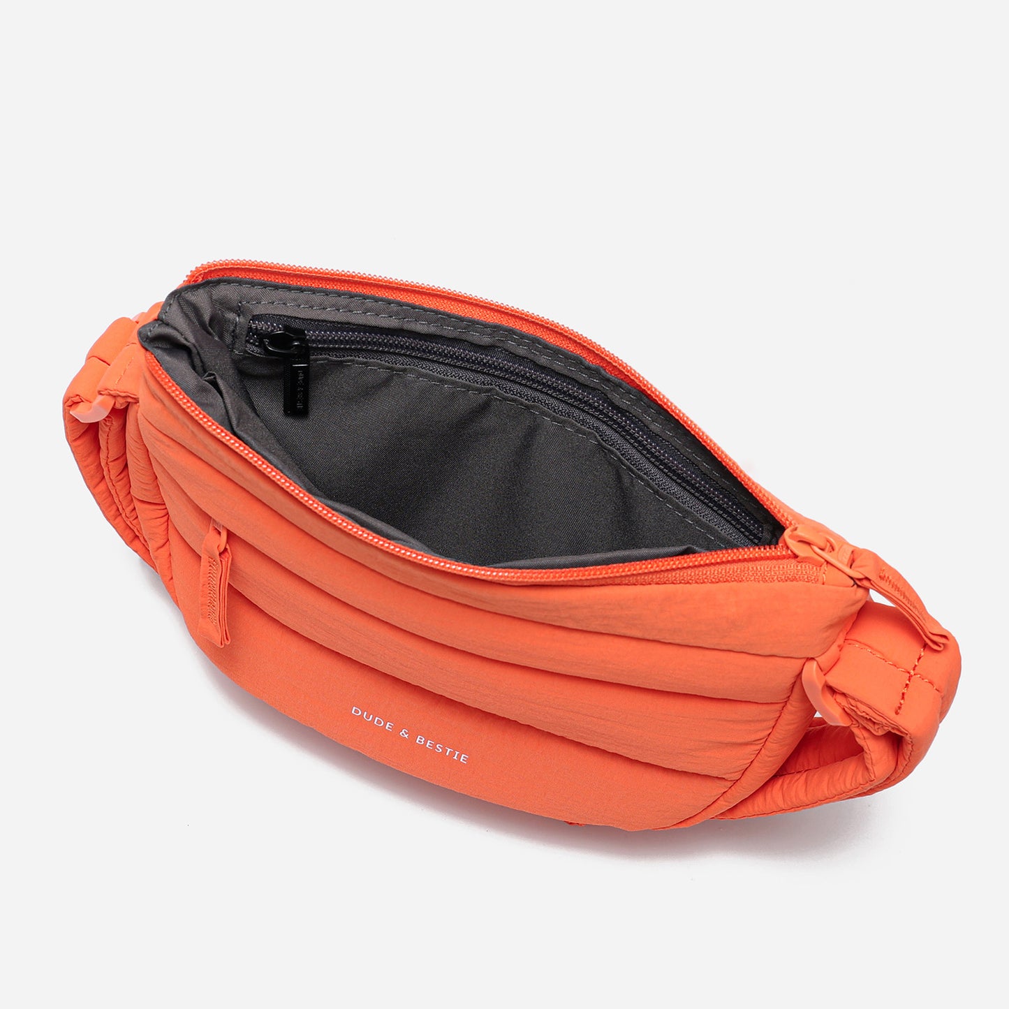 Dude & Bestie Small Puff Crossbody Bag in Bright Orange