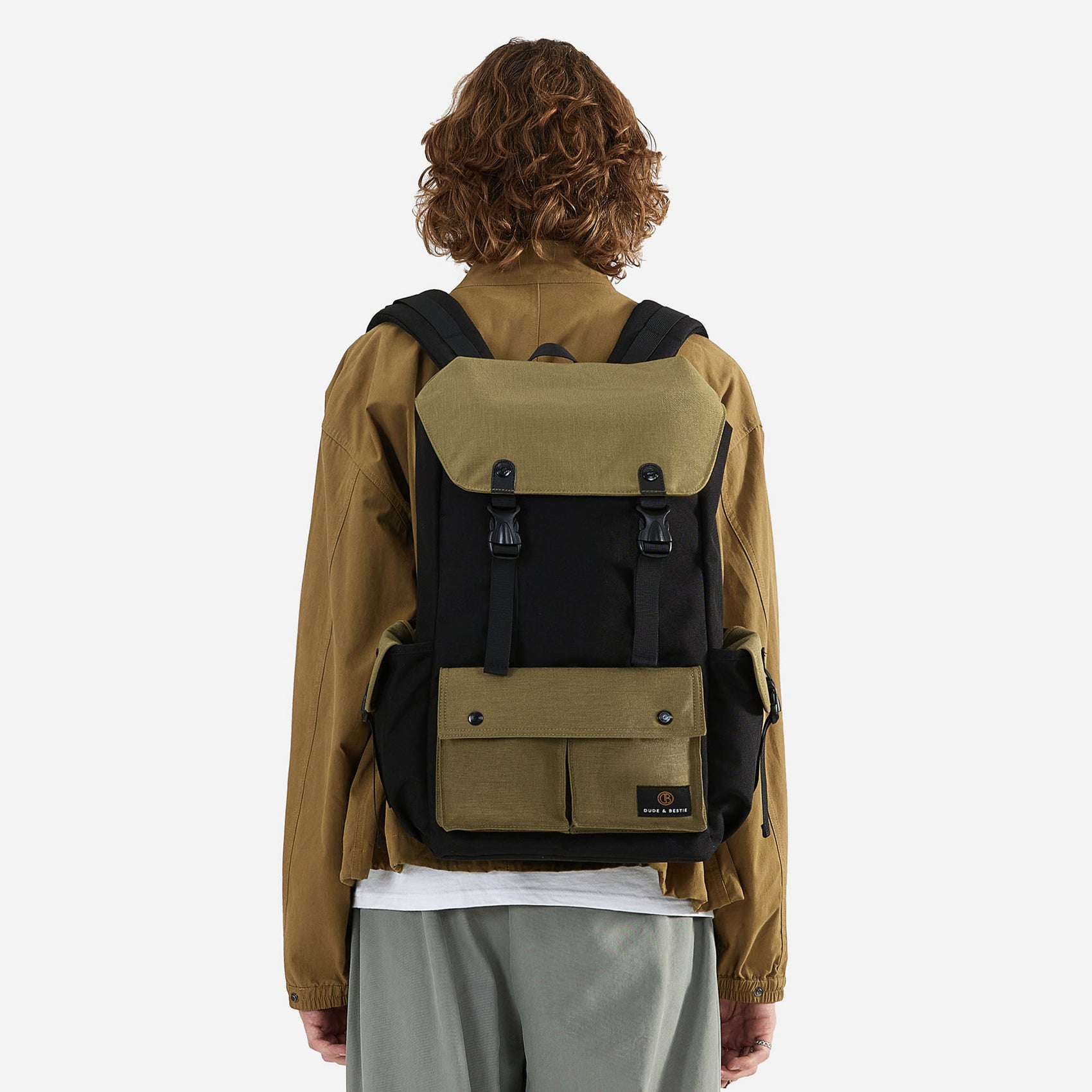 Dude & Bestie Predator Backpack - (Black/Khaki)